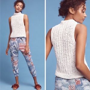 Anthropologie Moth Cable Knit Shell Sweater